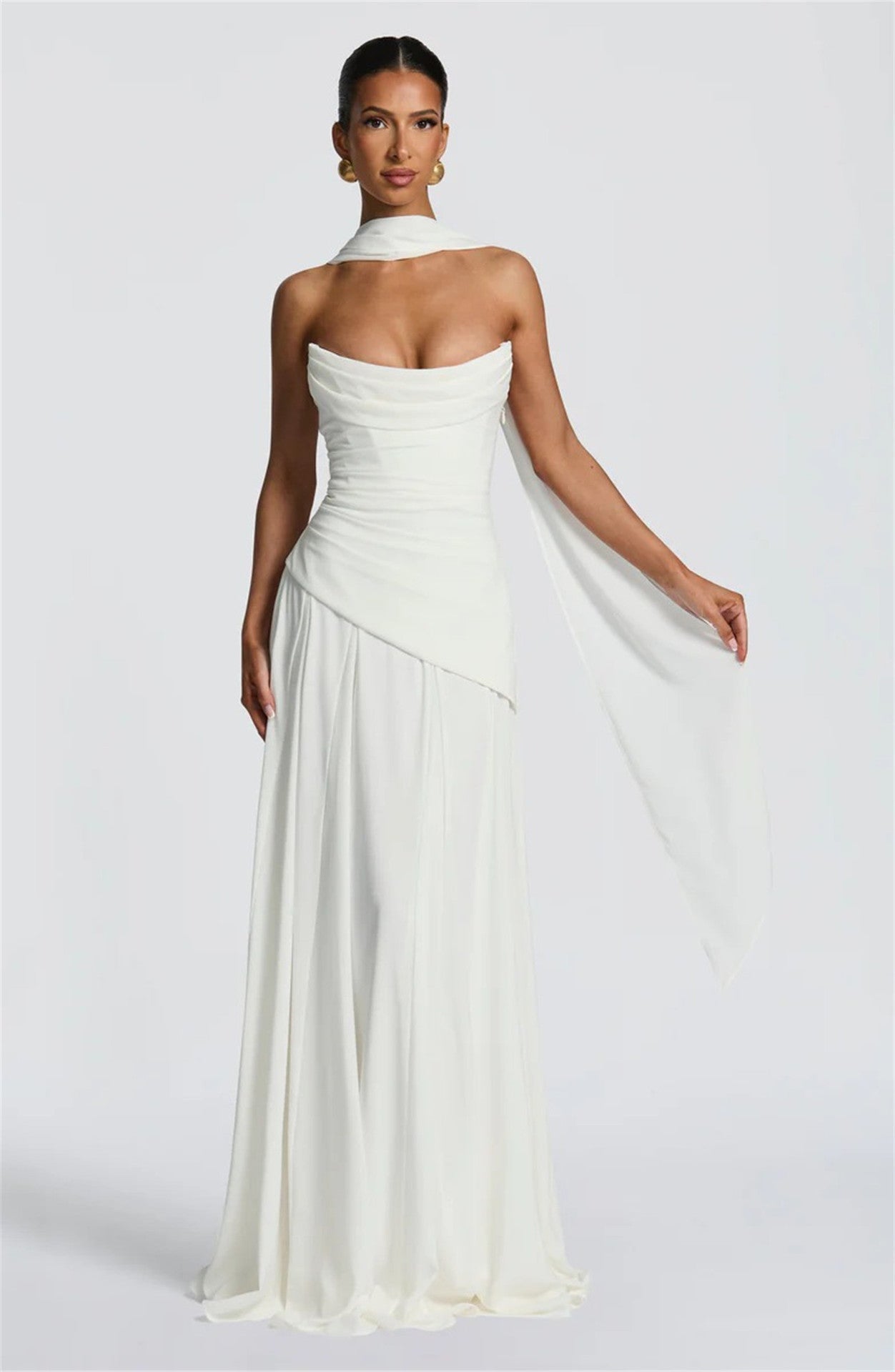 Elegant Sleeveless Tube Top Evening Dress